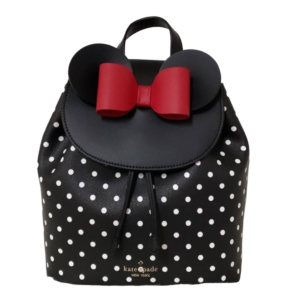 New Kate Spade Disney x Kate Spade New York Minnie Mouse Backpack/Leather/Black